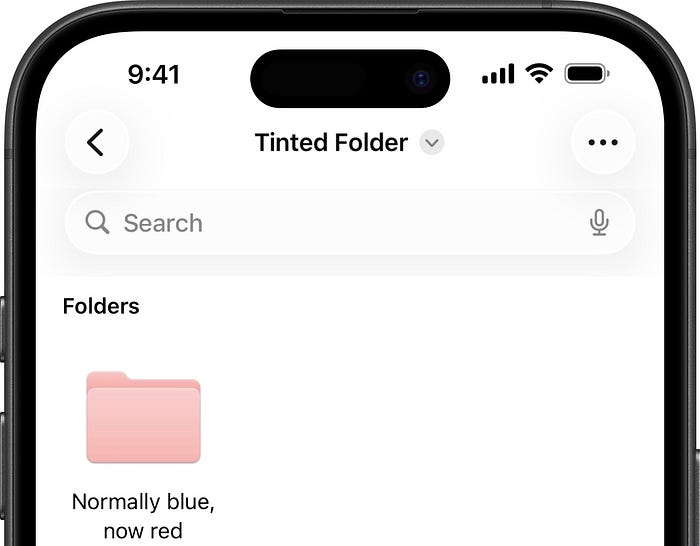 Home Screen tint in iOS 26 applying automatically to folders in Files
