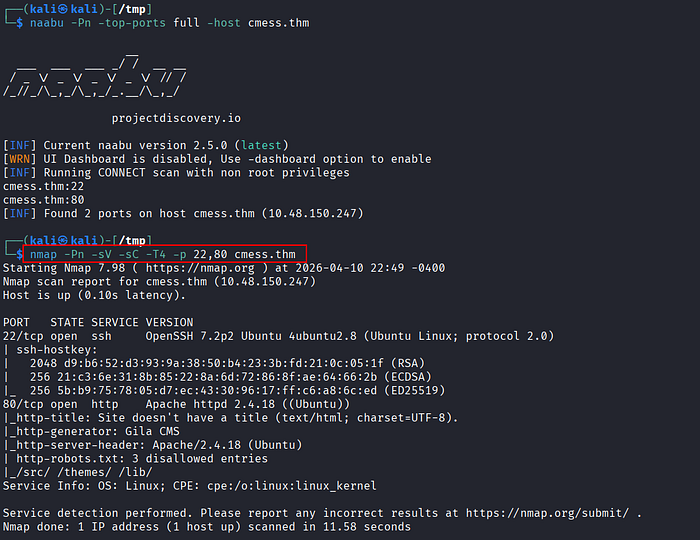 Image 2 — CMesS Tryhackme Walkthrough — Gila CMS Authenticated RCE