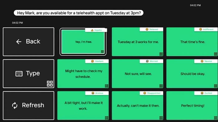 User interface of computer controlled by the man