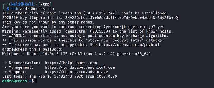 Image 14 — CMesS Tryhackme Walkthrough — Gila CMS Authenticated RCE