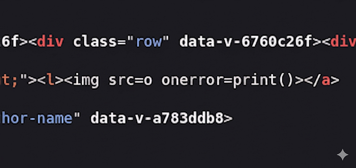 A screenshot of the Page Source showing the payload