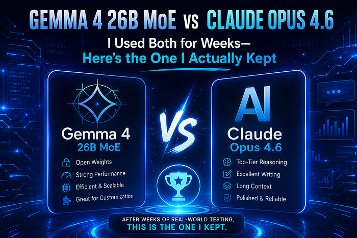 Gemma 4 26B MoE vs Claude Opus 4.6: I Used Both for Weeks — Here’s the One I Actually Kept