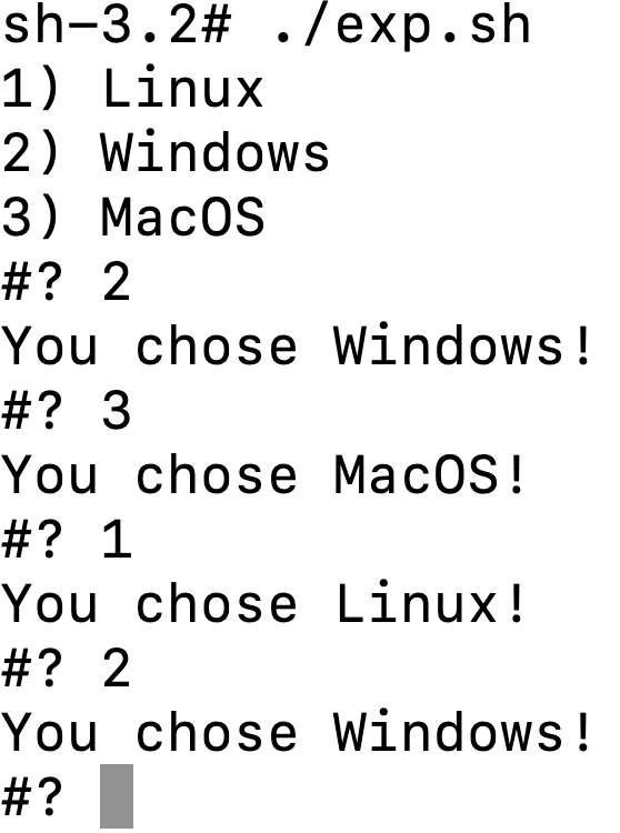 A screenshot of the results of the programs