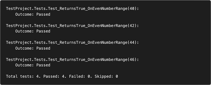 Output of the test using the Range attribute