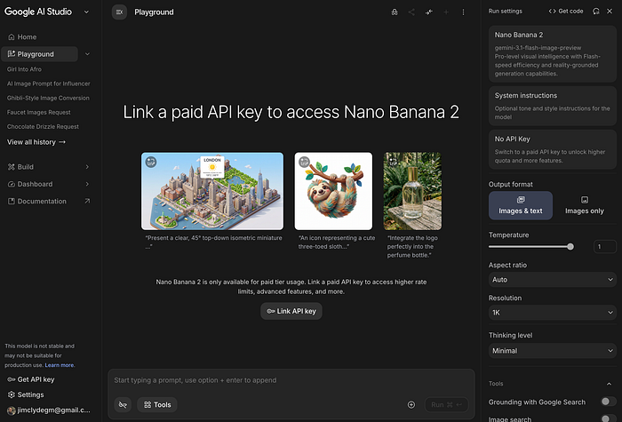 Nano Banana 2 in Google AI Studio. Image by Jim Clyde Monge