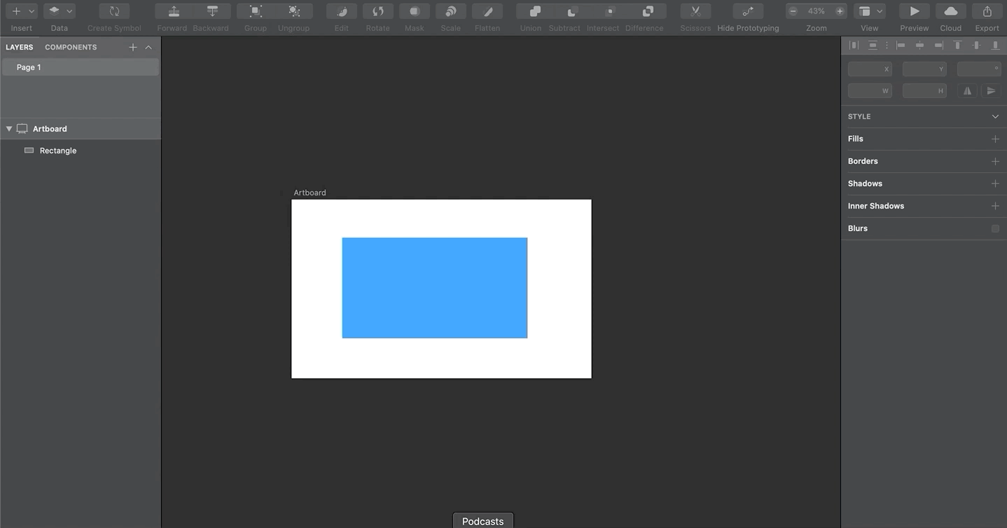 A GIF describing how to edit rounded corners in Sketch.