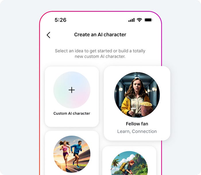 AI character of Meta AI Studio