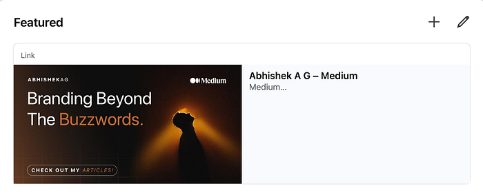 Featured Section — Abhishek A G (Me) Screenshot