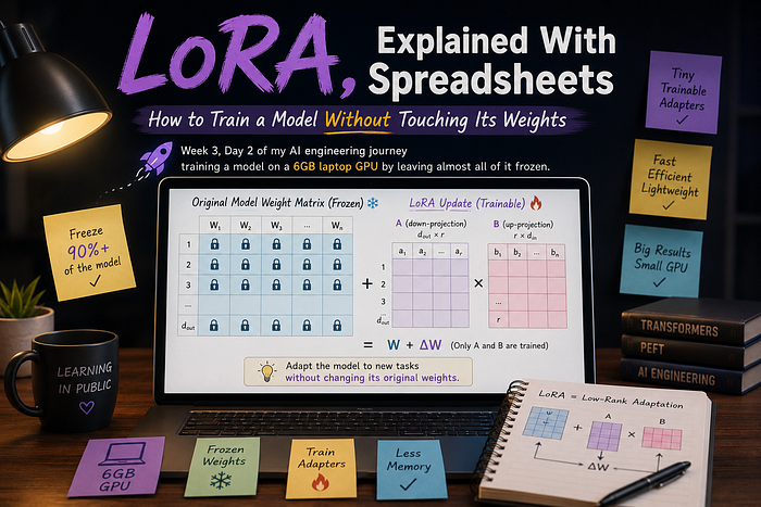 LoRA, Explained With Spreadsheets: How to Train a Model Without Touching Its Weights