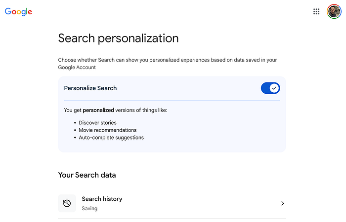 Google search result personalization. Image by Jim Clyde Monge