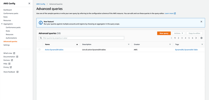 AWS Config — Advance Query dashboard