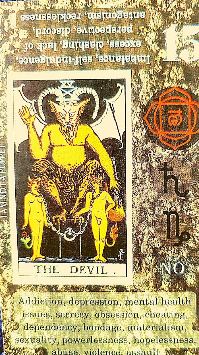 Stage Four — Outer Turmoil and Inner Purging The Devil Tarot Card Nine of Swords