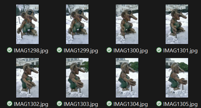 A grid of eight images of the Bergen troll, demonstrating the output of the preprocessing step where images are loaded and normalized for the AI model.