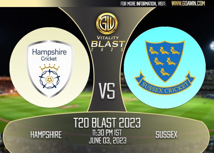 VITALITY T20 BLAST 2023 | 11:30 PM IST | JUNE 03,2023 | HAMPSHIRE VS ...