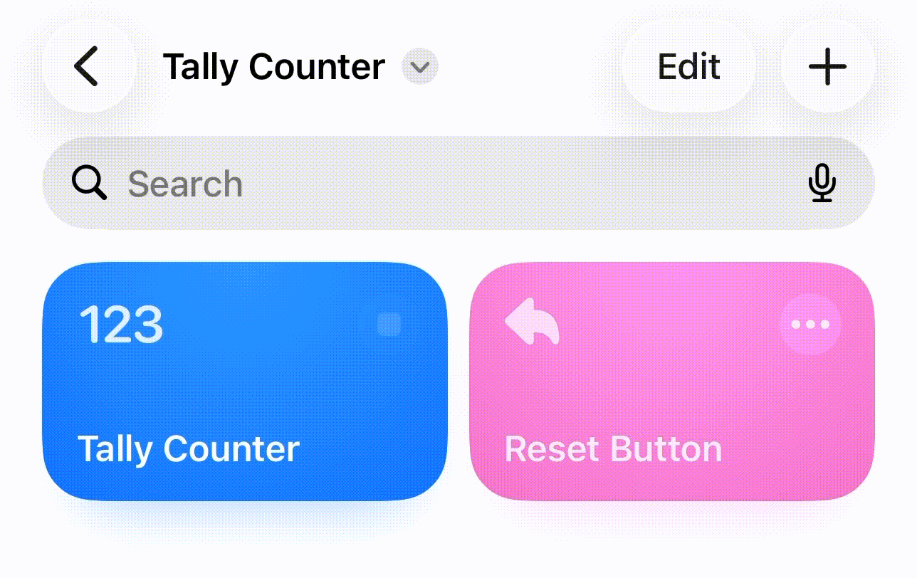 Tally Button shortcut in action