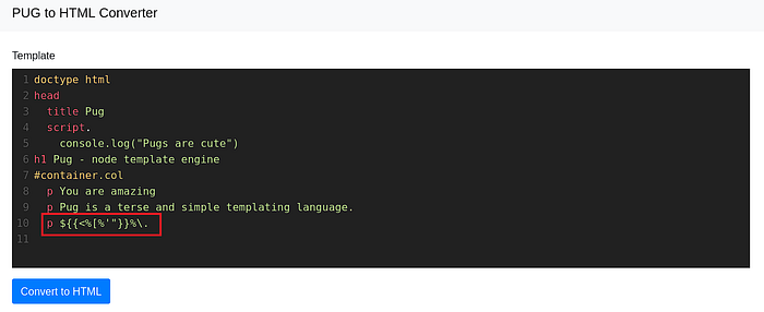 Image 2 — [Templates] — Exploiting PugJS SSTI to Remote Shell Access