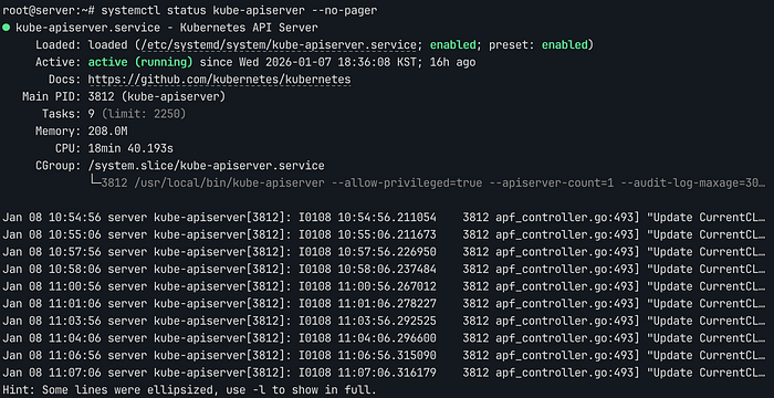 systemctl status kube-apiserver