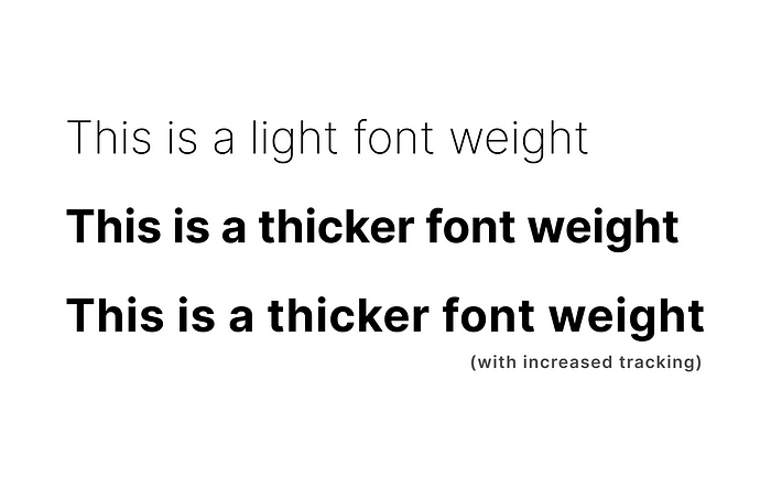 Contrast between font-weights and one with slightly increased tracking