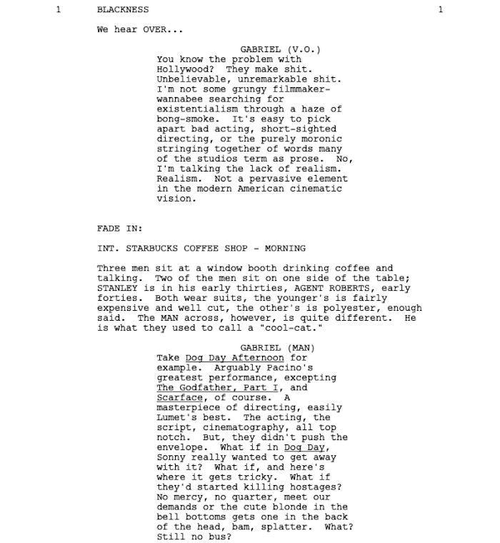 Page One “Swordfish” (2001) Go Into The Story