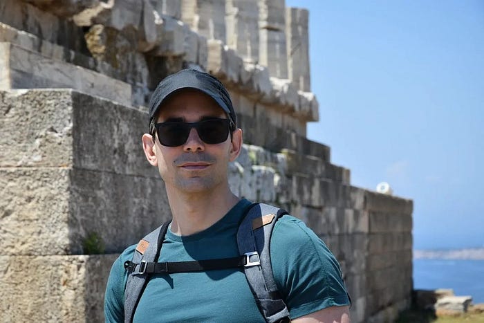 Photo of Alejandro Cuba Ruiz at the Temple of Poseidon