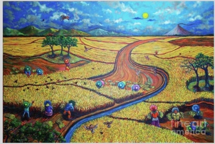 The beauty of harvest life. This artwork of Paul Hilario is focuses ...
