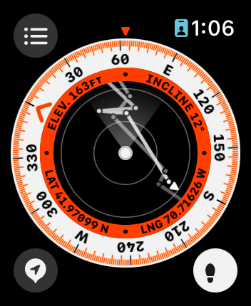 My screenshot of my watch compass trying to fool me