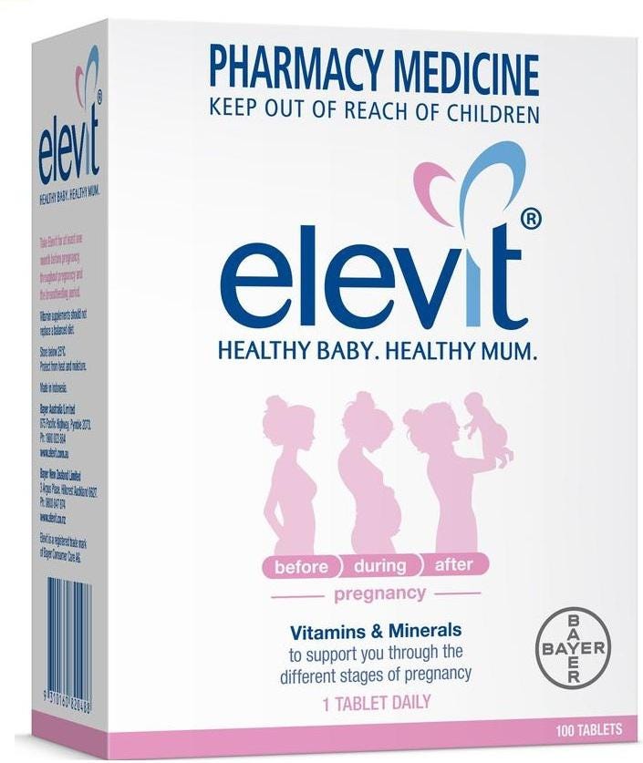 Elevit Úc — Vitamin tổng hợp cho bà bầu 100 viên