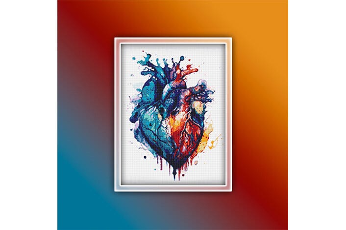 Anatomy Heart 6 Cross Stitch Pattern (Cross Stitch Patterns) | by ...