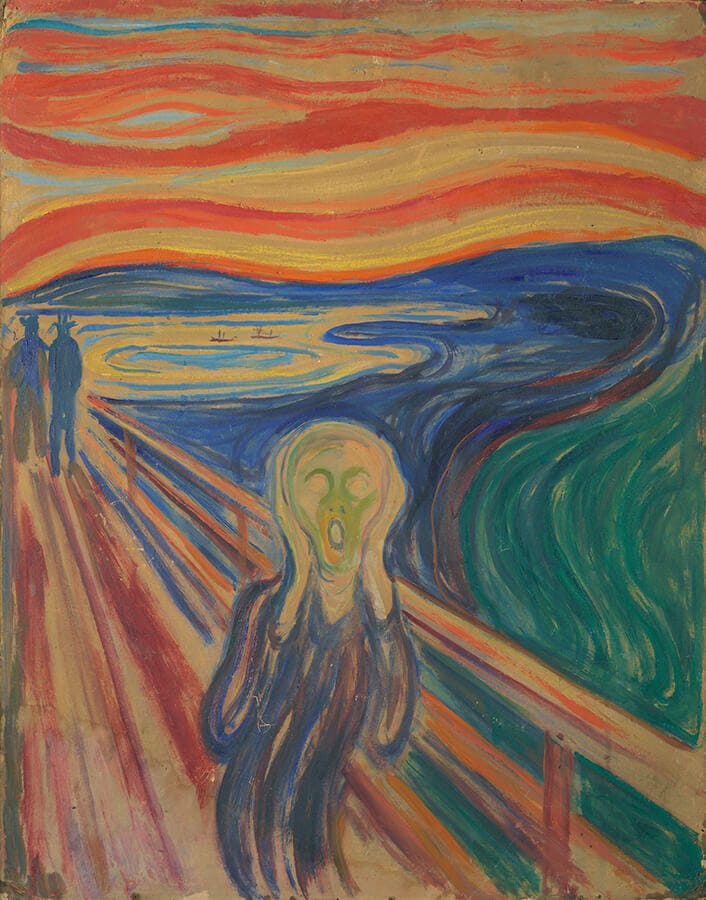 《吶喊》，1910年版 (圖片來源https://munch2018.jp)