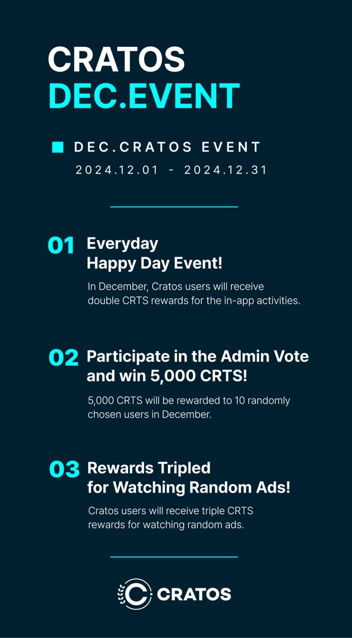 Cratos Winter Events in December!