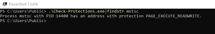 mstsc usually does not have this kind of protection on its memory addresses.