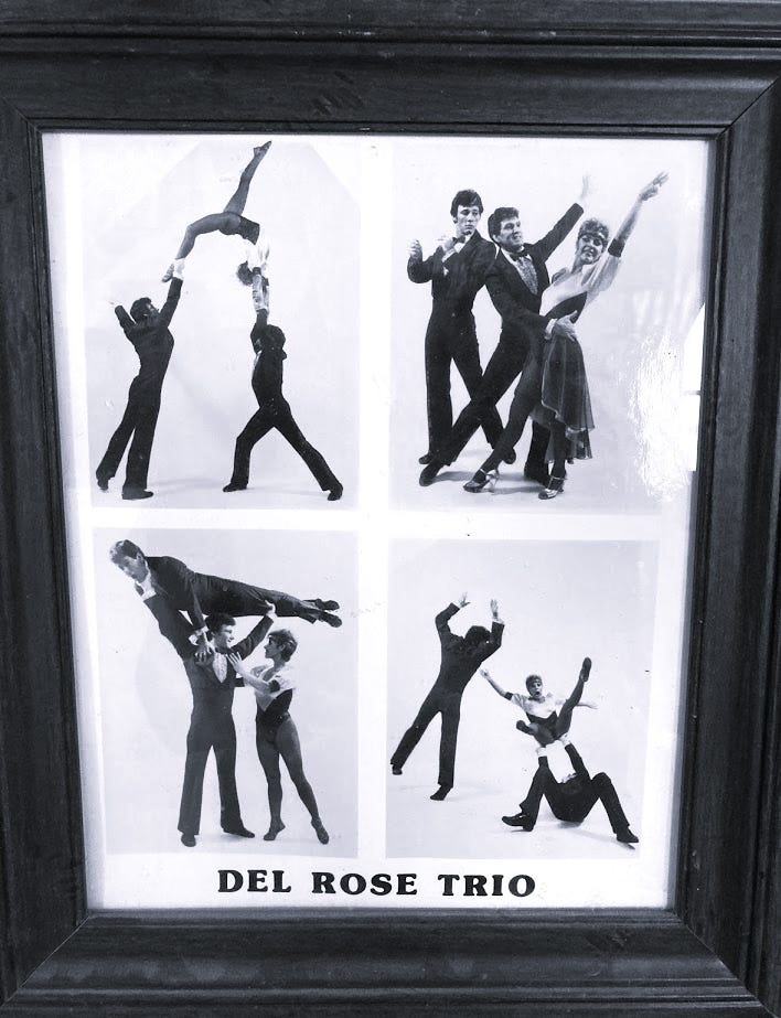 Del Rose Trio Acrobatic Comedy Act. 1986–88 photo by H Mikel Feilen