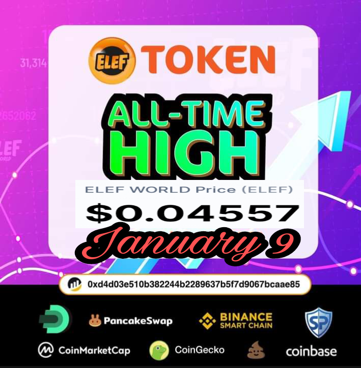 ELEF WORLD ALLTIME HIGH 0.04557!!! Hello ELEF WORLD!!! We have