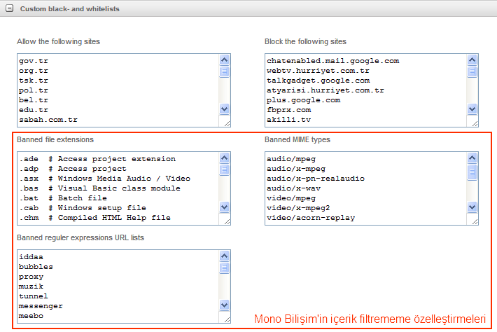 Endian Firewall Community 2.4, 2.5 ve 2.5.1 sürümleri için Proxy ve Dansguardian özelleştirmeleri