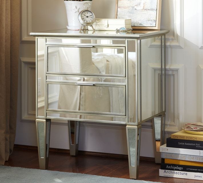 Mirrored end sale tables nightstands