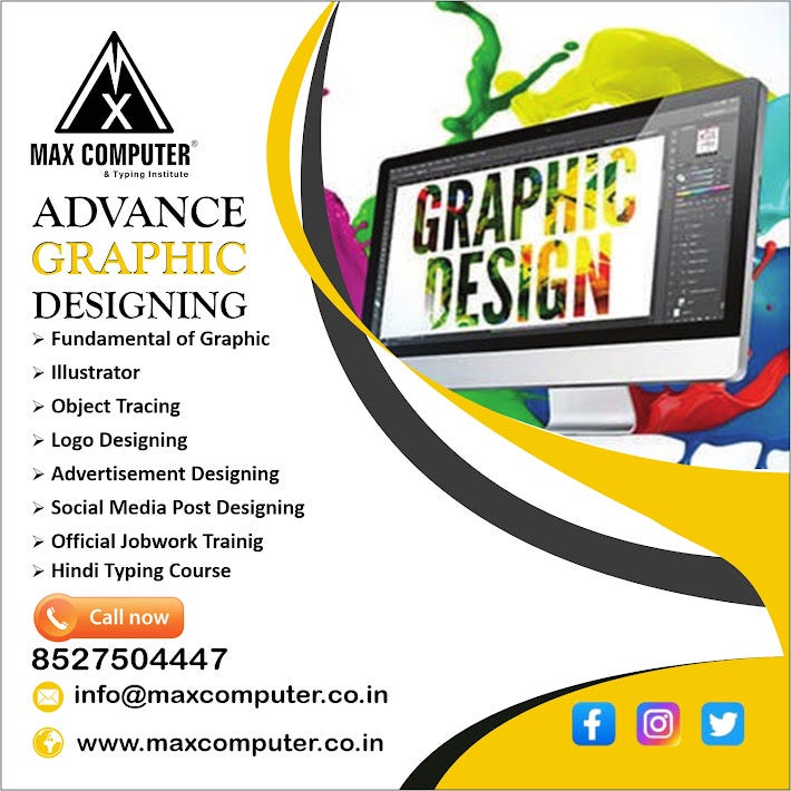Best Advance Graphic Designing Course in Rohini. by Max Computer Medium