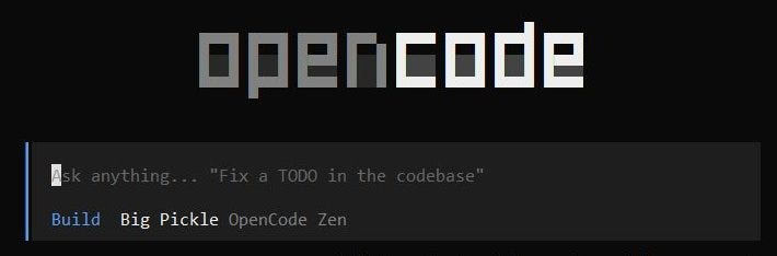 Screener of th start-screen of the OpcenCode Shell