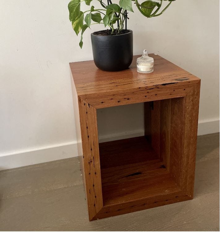 Timber Bedside Table Lumber Furniture Medium