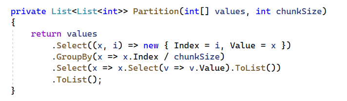 Partition an array to sub-lists of N size in C# - Shehan Vanderputt ...