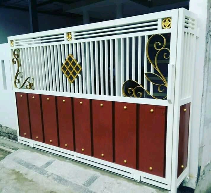Pintu pagar besi minimalis motief GRC | by Mutawalli Mukhdor | Medium