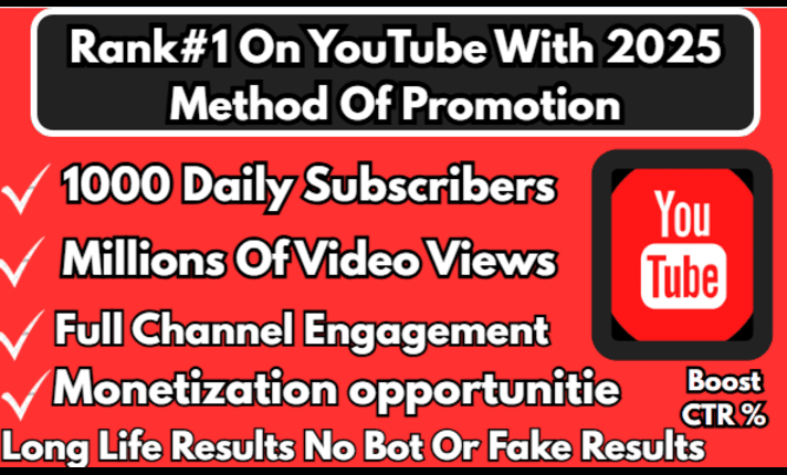I will do youtube channel promotion,USA short video growth UK subscription,monetization