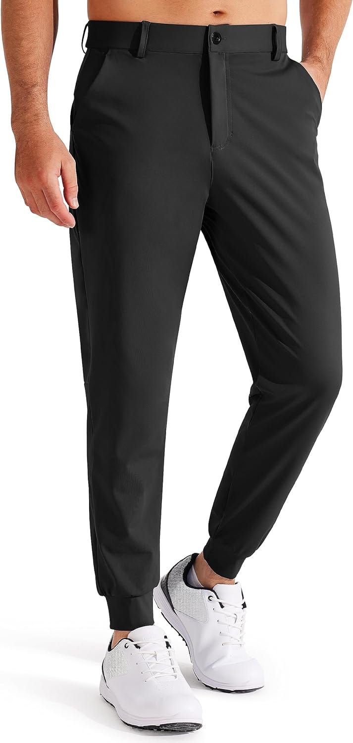 Libin Men’s 4-Way Stretch Golf Joggers with Pockets, Slim Fit Work ...