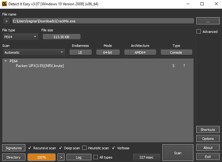 A Simple Go Crackme (+ Manual UPX unpacking)