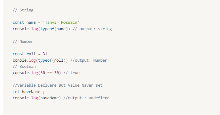 Javascript programming Language Data Types - MD Tanvir Hossain - Medium
