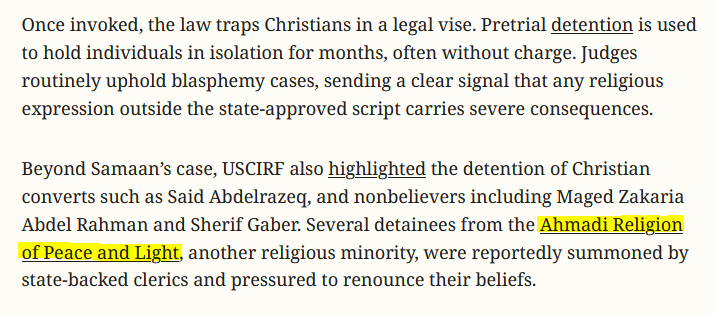 Ausschnitt aus dem Nachrichten Artikel von Newsweek: “Egypt Tests Trump’s Pledge to Defend Persecuted Christians”