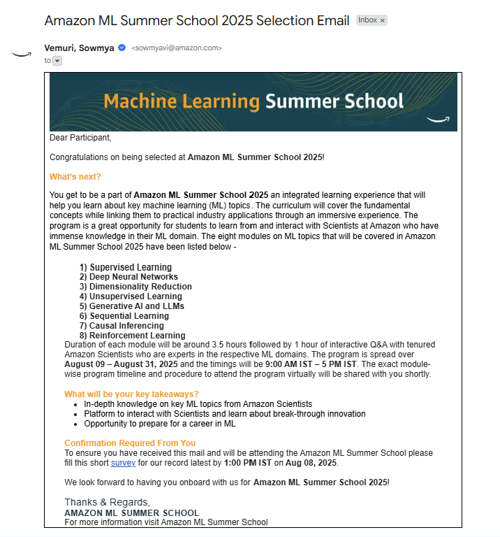 The exact moment the hard work paid off. Getting this email completely shifted the trajectory of my pre-final year.