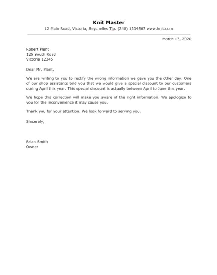 Correction Letter Samples. There are three things we need to pay… by