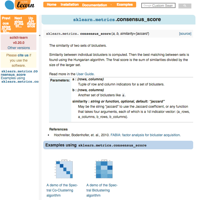 Scikit learn’s documentation is fantastic