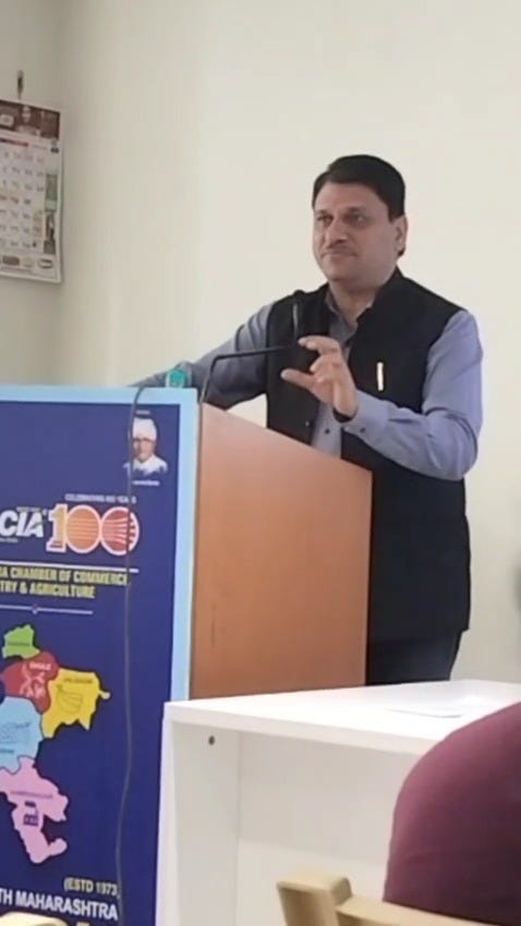 Leading startup mentor and veteran industry leader, committee chairman startup, cluster at MACCIA, & Chartered Engineer Shreekant Patil led a transformative seminar on Self-Employment Opportunities Through Government Schemes, organized by the Maharashtra Chamber of Commerce, Industry and Agriculture (MACCIA) in Nashik. The event, held at the MACCIA Seminar Hall, Business Bay, Mumbai Naka, saw participation from over 50 MSME representatives and aspiring entrepreneurs from Nashik and surrounding.