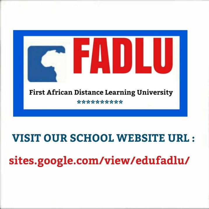 FADLU Bachelors Degree Courses " First African Distance Learning